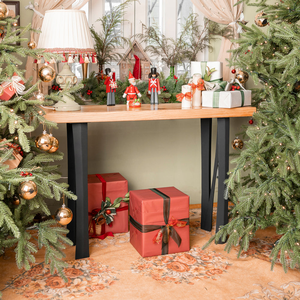 Metal Console Table Legs - 210 Norah - 10W, 28H inch - Set of 2 pcs metal table legs desk counter table side table Narrow Console Table handmade furniture counter height pipe counter base console table legs hallway table console table narrow round counter height table bar table