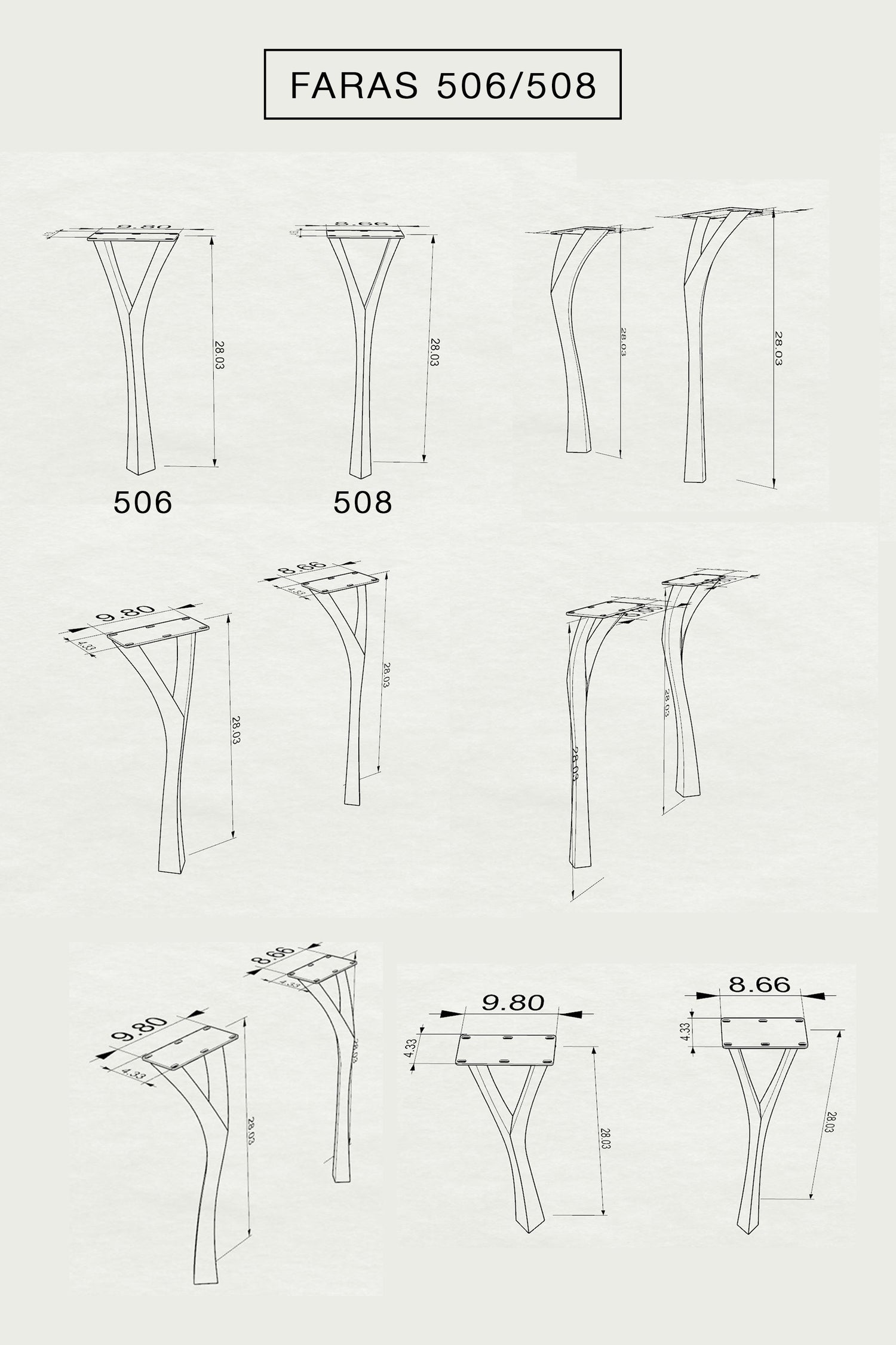 Metal Table Legs - 508 Faras - 9W, 28H inch - Set of 4 pcs metal table legs furniture desk legs kitchen and dining dine table woodwork hand made living room table diy table u legs industrial table leg wood