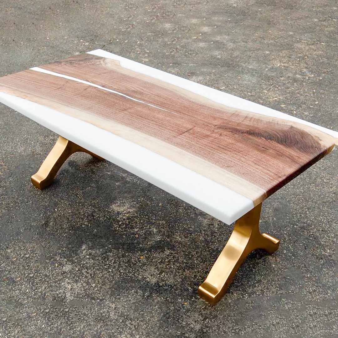 Gold Bench Legs 112 Wishbone 16H inch for Live Edge Tabletop gold table legs gold dining table legs gold coffee table legs gold metal table legs brushed gold table legs table legs gold gold legs for table