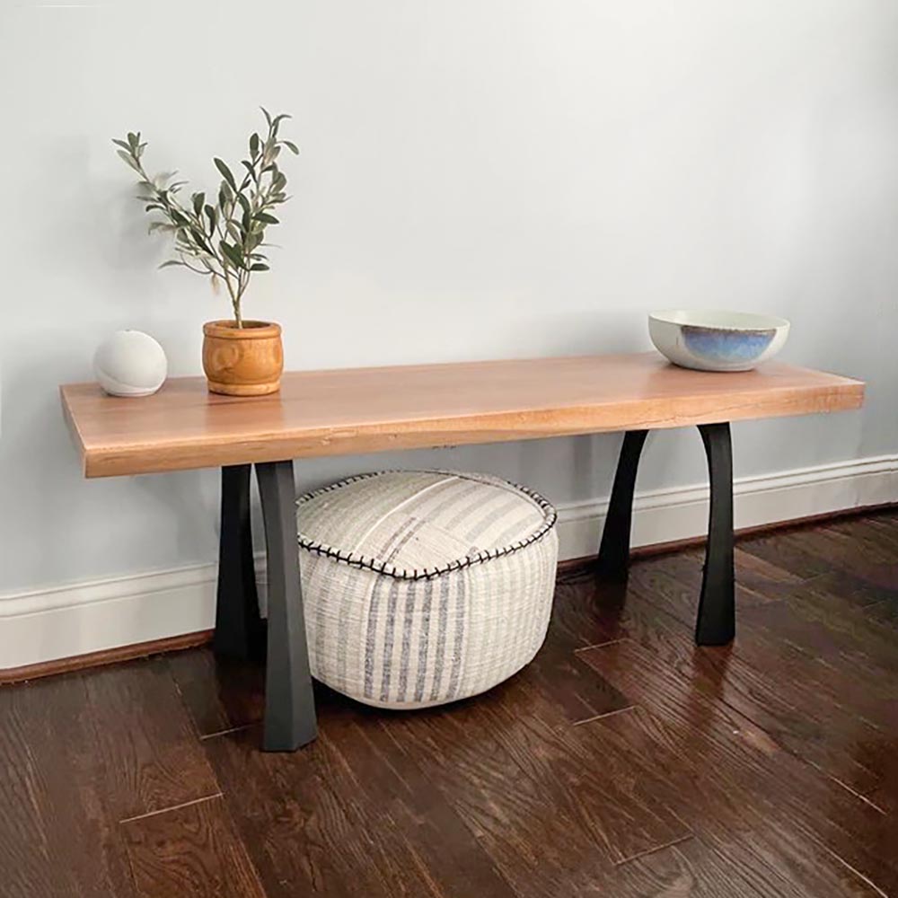 Bench Legs 116 Nura - 11W, 16H inch - Set of 2 pcs of FlowyLine Design Coffee Table Base for DIY furniture dining home decor epoxy woodworkmetal table bench legs furniture coffee table outdoor bench mid century modern pipe shelf unique coffee table End narrow bench metal legs for bench