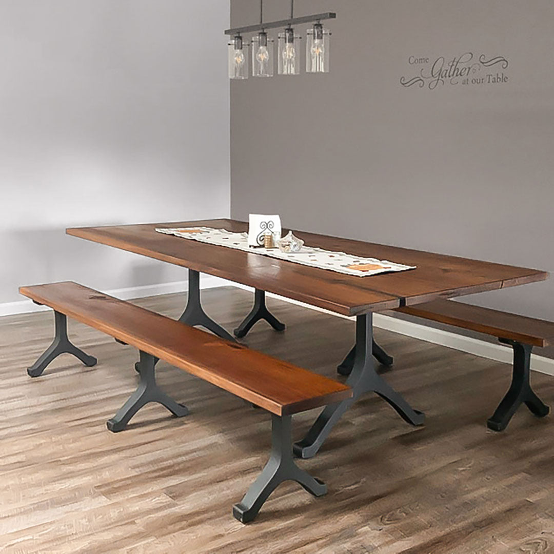 bench with wishbone legs for dining, entryway or decor