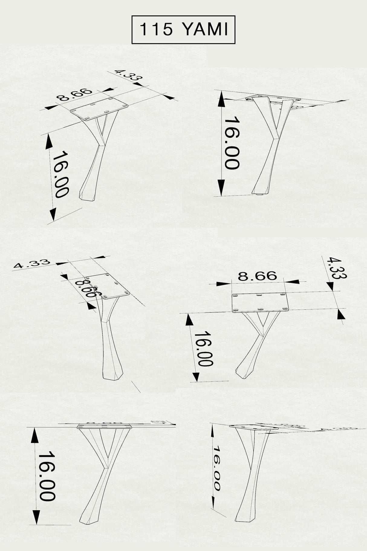 Bench Legs 115 Yami 16H Industrial Metal Furniture FlowyLine Design Coffee Table Base for DIY furniture dining home decor epoxy woodworkmodern coffee table metal bench legs steel x bench legs adjustable stool bench x legs narrow wood bench for entryway modern end table