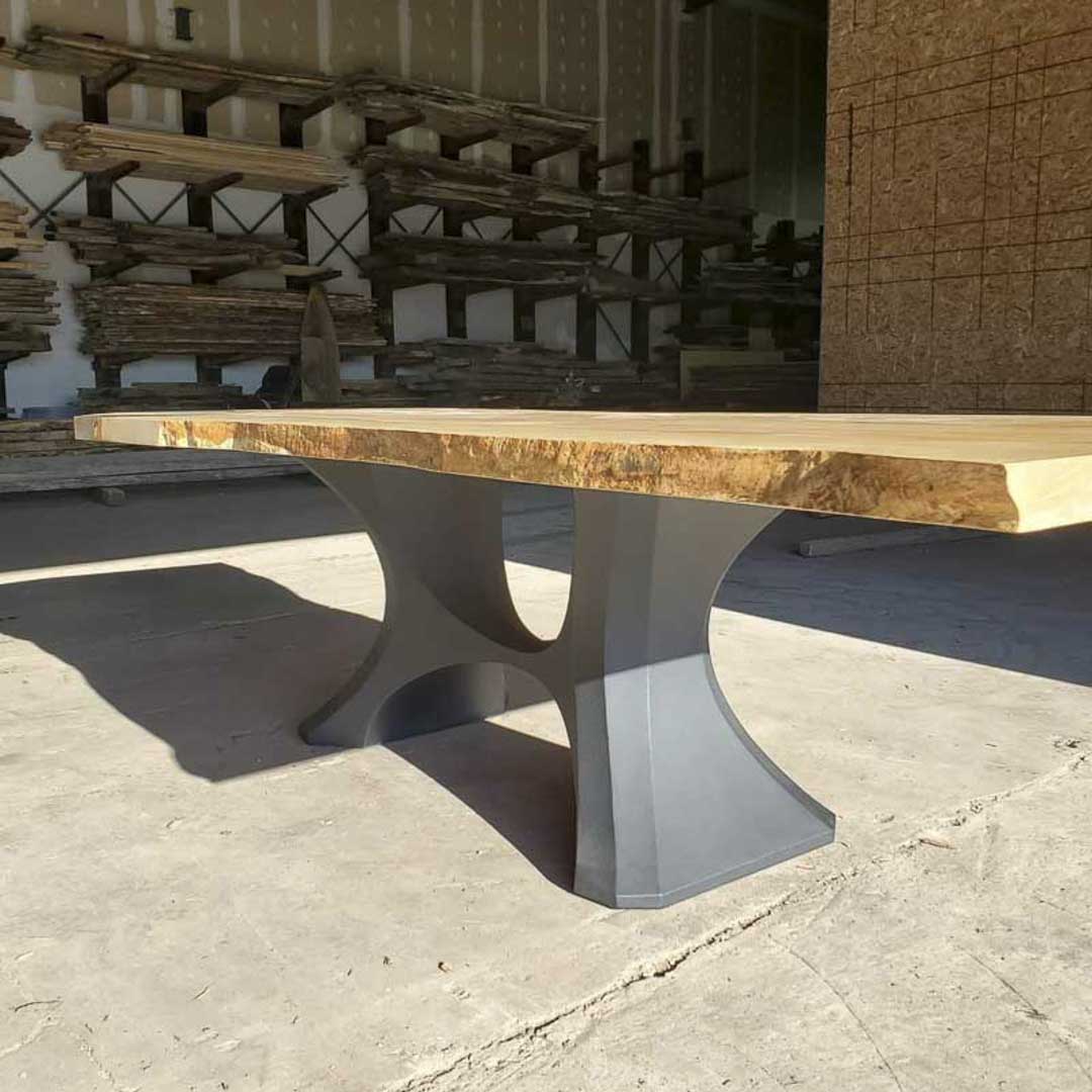 Metal Table Base - 310 Hoshi - 50, 21, 28H inch metal table legs table base steel mid century modern Pedestal stand kitchen base for table top trestle table base granite iron flowyline design home and living industrial and rustic style heavy duty