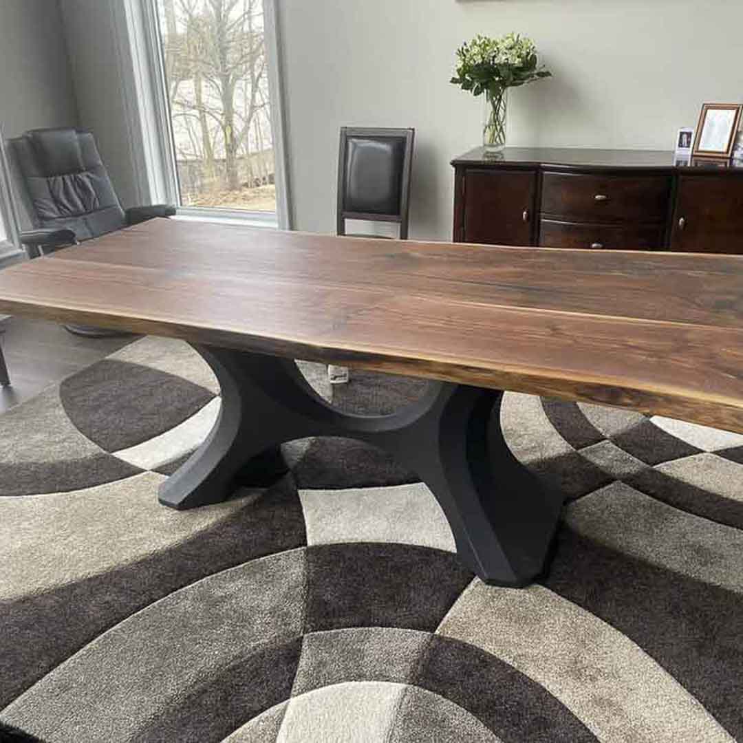 Metal Table Base - 310 Hoshi - 50, 21, 28H inch metal table legs table base steel mid century modern Pedestal stand kitchen base for table top trestle table base granite iron flowyline design home and living industrial and rustic style heavy duty