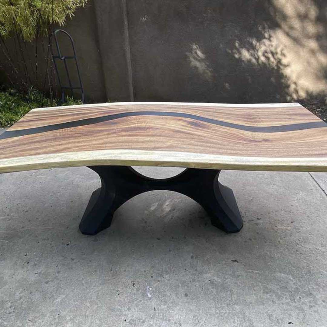 Metal Table Base - 310 Hoshi - 50, 21, 28H inch metal table legs table base steel mid century modern Pedestal stand kitchen base for table top trestle table base granite iron flowyline design home and living industrial and rustic style heavy duty