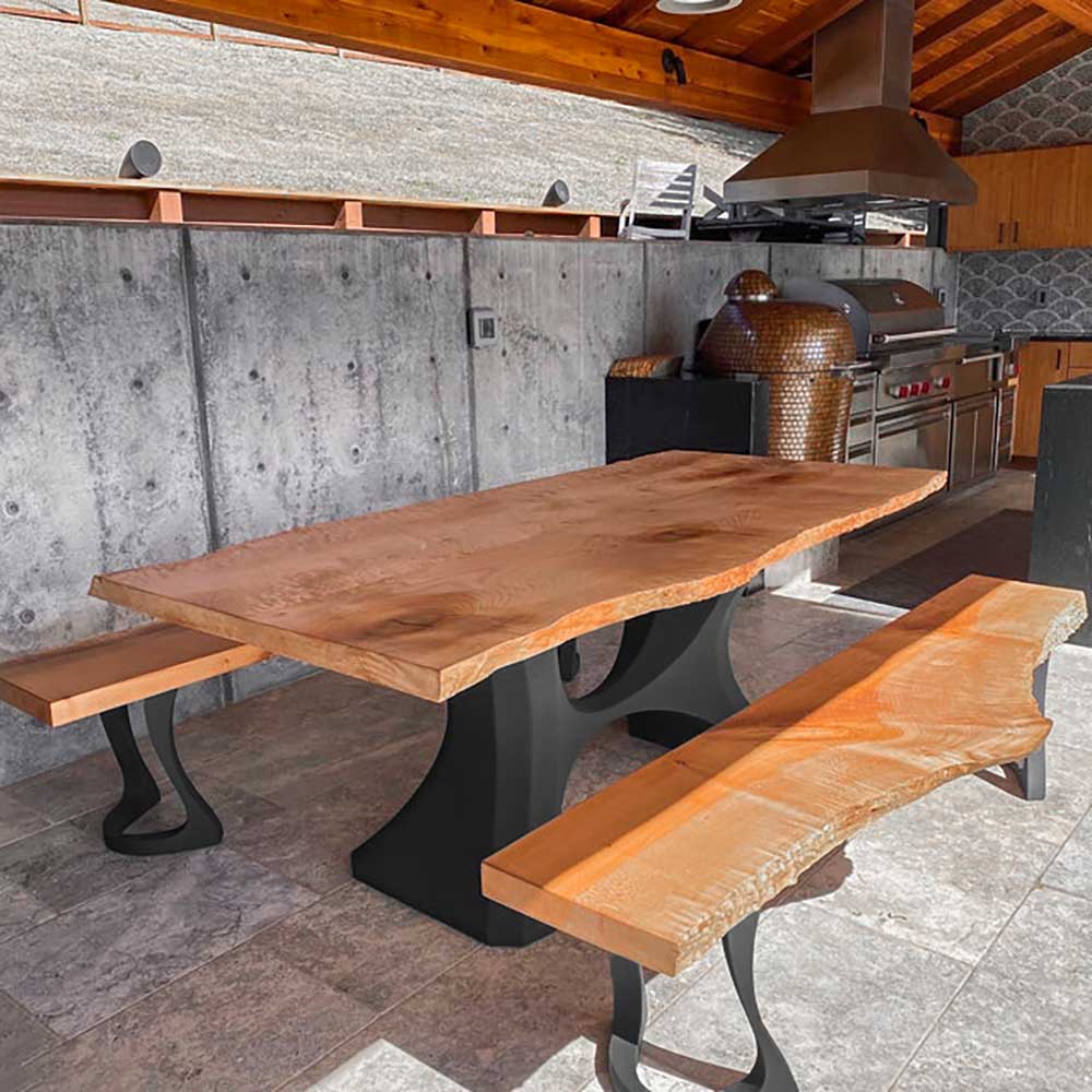 Metal Table Base - 310 Hoshi - 50, 21, 28H inch metal table legs table base steel mid century modern Pedestal stand kitchen base for table top trestle table base granite iron flowyline design home and living industrial and rustic style heavy duty