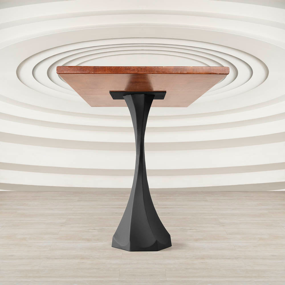 Bottom view of the Lithe 36" H counter top shows the curved metal legs for the counter top design.