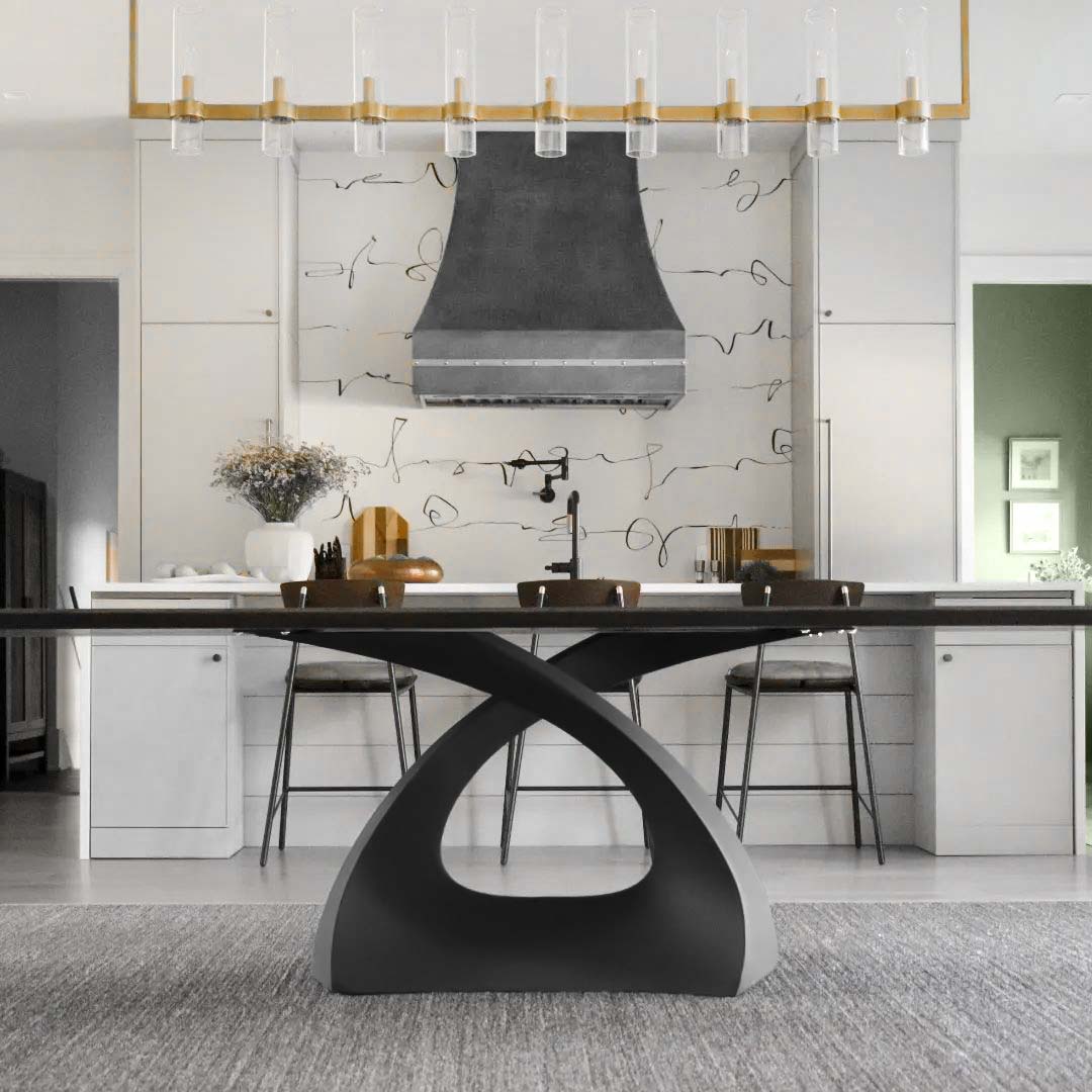 Metal Table Base - 307 Tulipe - 28H inch dining table base metal table base table legs mid century modern Mid Century round dining table furniture legs desk oval pedestal table Kitchen and Dining Pedestal Table Base home and living industrial and rustic style heavy duty