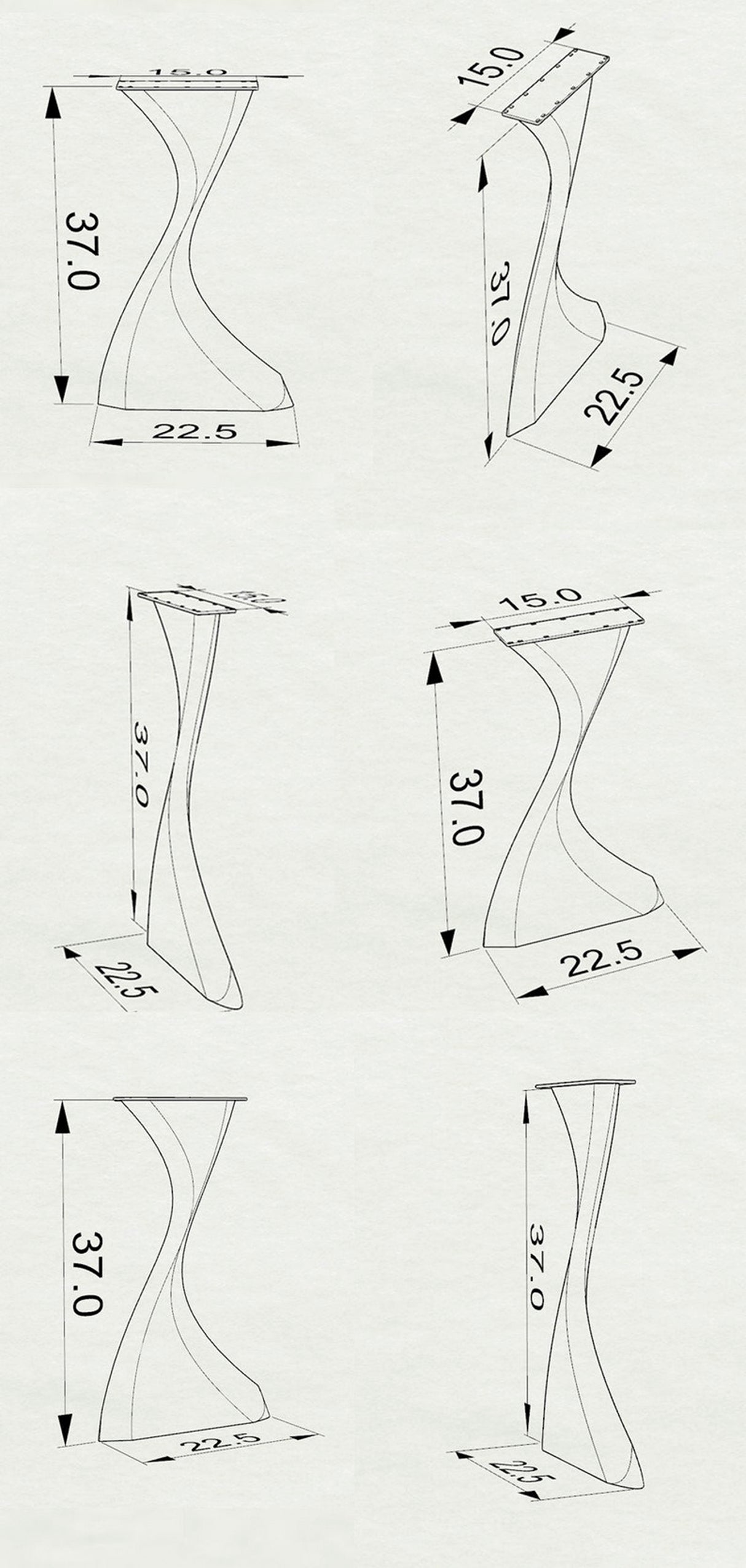Metal Counter Table Legs - 604 Botas - 37H inch - Set of 2 pcs metal table legs furniture legs console table desk legs coffee table counter table outdoor furniture side table accent table legs trestle entryway table round counter height table bar table