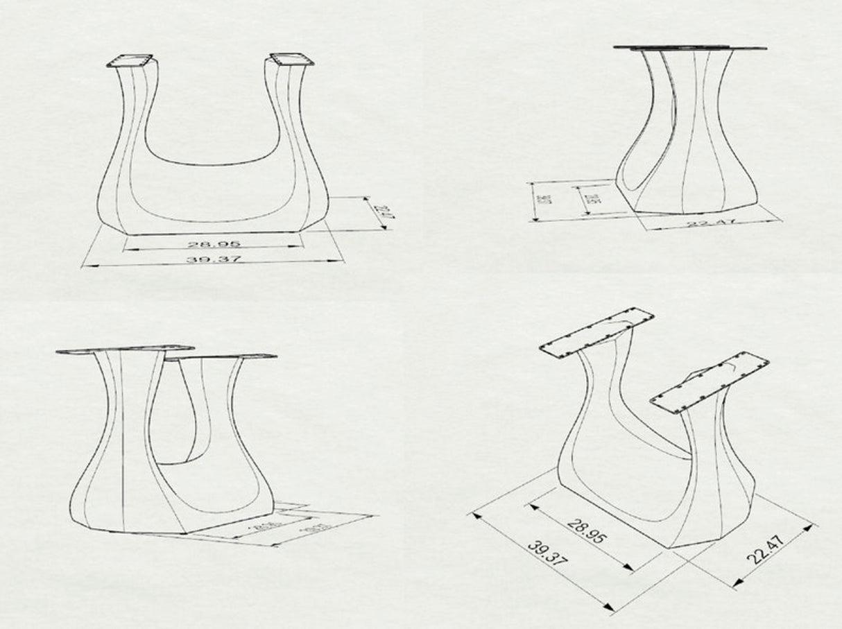 Metal Table Base - 302 Uilani2 - 39, 22, 28H inch metal table legs round table base round dining trestle table tulip Pedestal table Base steel glass trestle table base home and living industrial and rustic style heavy duty