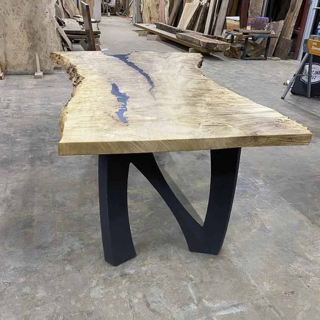 Metal Table Legs - 407 Norah - 24W, 28H inch - Set of 2 pcs metal table legs steel table legs modern coffee table kitchen and dining flowyline design outdoor furniture woodwork dining table handmade furniture rustic dining table reclaimed table industrial & rustic style heavy duty