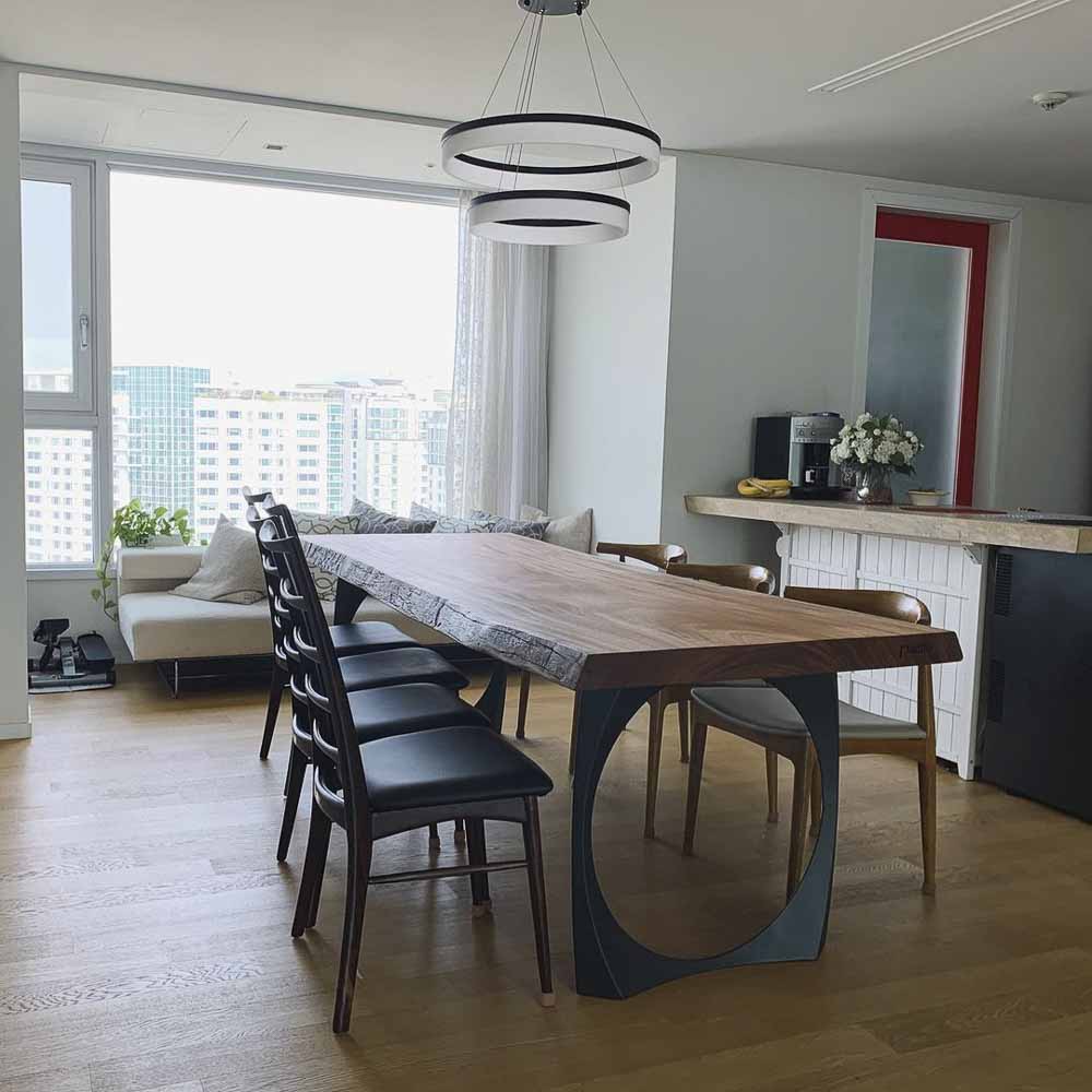 Metal Table Legs - 422 Oria - 26W, 28H inch - Set of 2 pcs metal table legs desk furniture steel kitchen and dining flowyline design handmade furniture iron table legs industrial & rustic style heavy duty