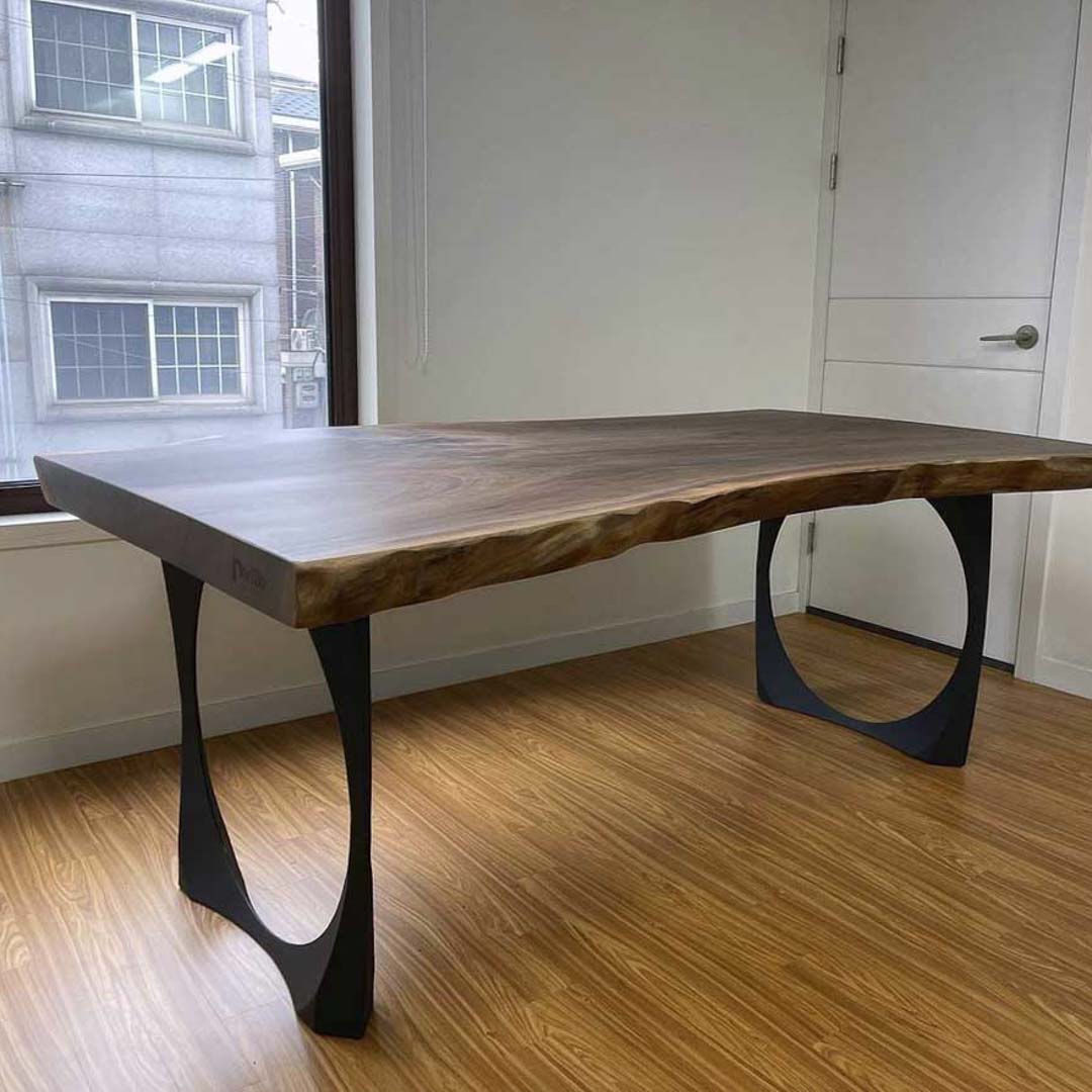 Metal Table Legs - 422 Oria - 26W, 28H inch - Set of 2 pcs metal table legs desk furniture steel kitchen and dining flowyline design handmade furniture iron table legs industrial & rustic style heavy duty