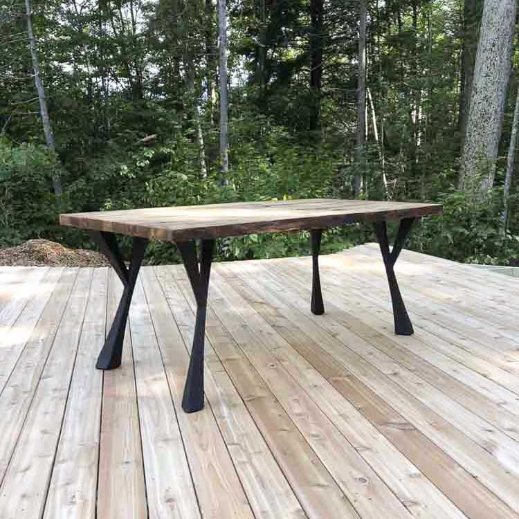 Metal Table Legs - 507 Yami - 4W, 28H inch - Set of 4 pcs metal table legs desk legs dining table steel table base woodworking furniture legs handmade furniture industrial live edge office desk flowyline design industrial & rustic style heavy duty flowyline design