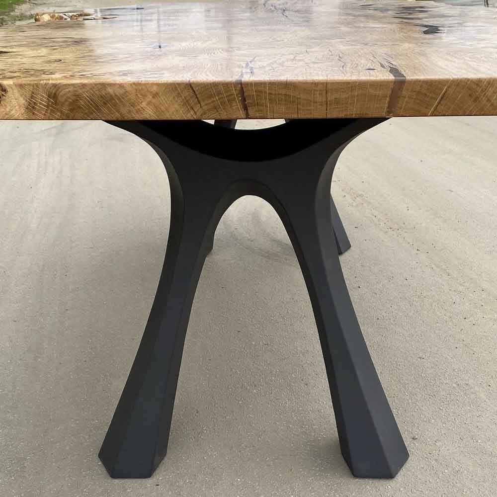 Metal Table Legs - 414 Hatty - 24W, 28H inch - Set of 2 pcs metal table legs furniture live edge slab dining table kitchen and dining handmade furniture entryway table office desk flowyline design industrial & rustic style heavy duty flowyline design