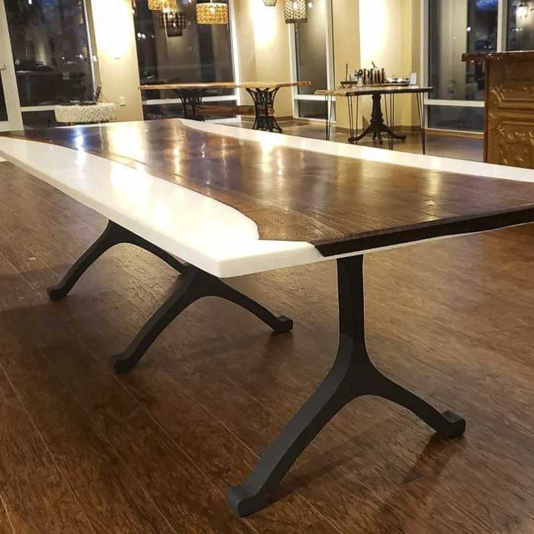 Metal Table Legs - 401 Wishbone - 28W, 28H inch - Set of 2 pcs metal table legs steel table dining table Wishbone steel Furniture legs trestle table live edge dining entryway desk legsflowyline design office desk industrial & rustic style heavy duty