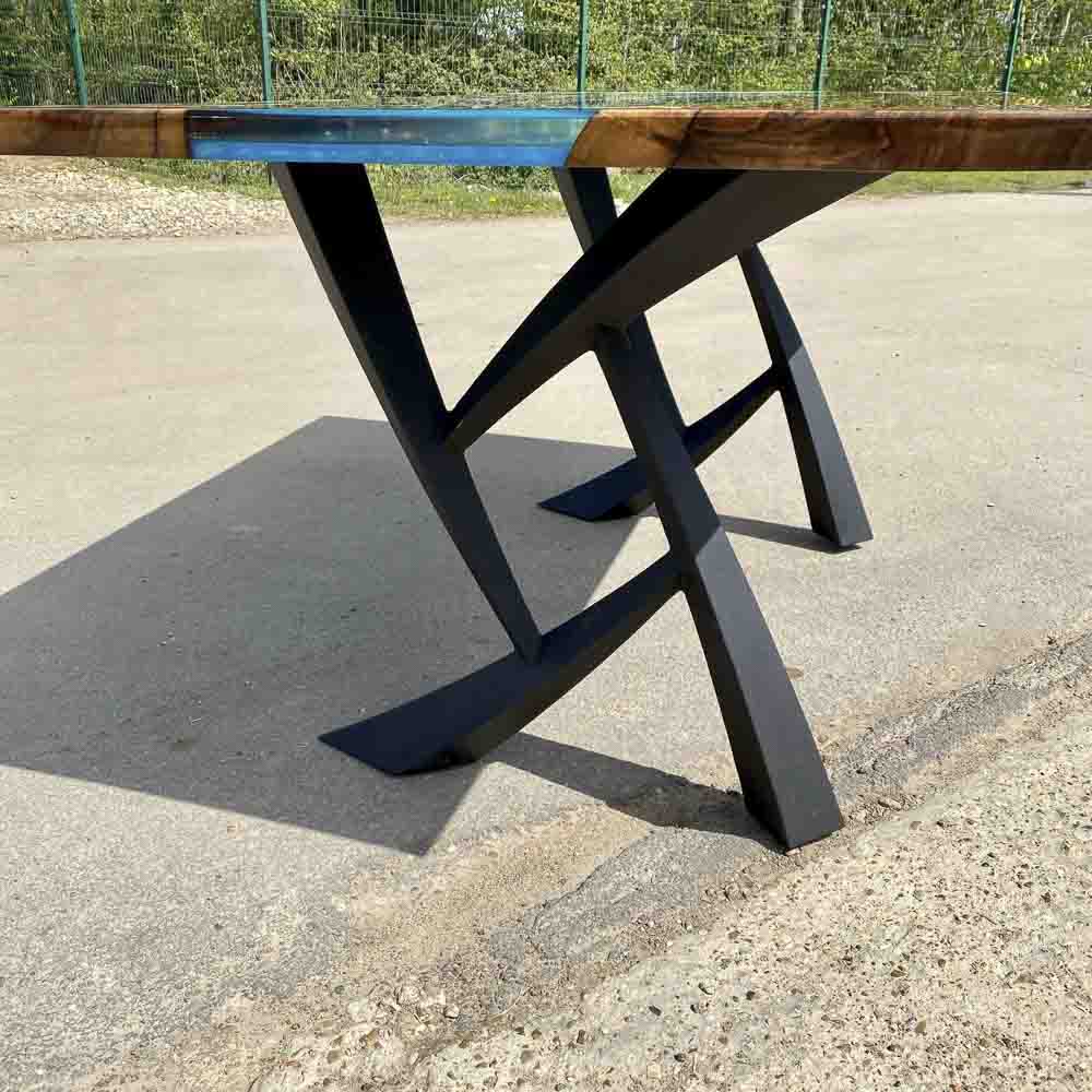 Metal Table Legs - 411 Draco - 25W, 28H inch - Set of 2 pcs metal table legs steel furniture dining table flowyline design steel table base handmade furniture farmhouse dining cast iron entryway table industrial & rustic style heavy duty flowyline design