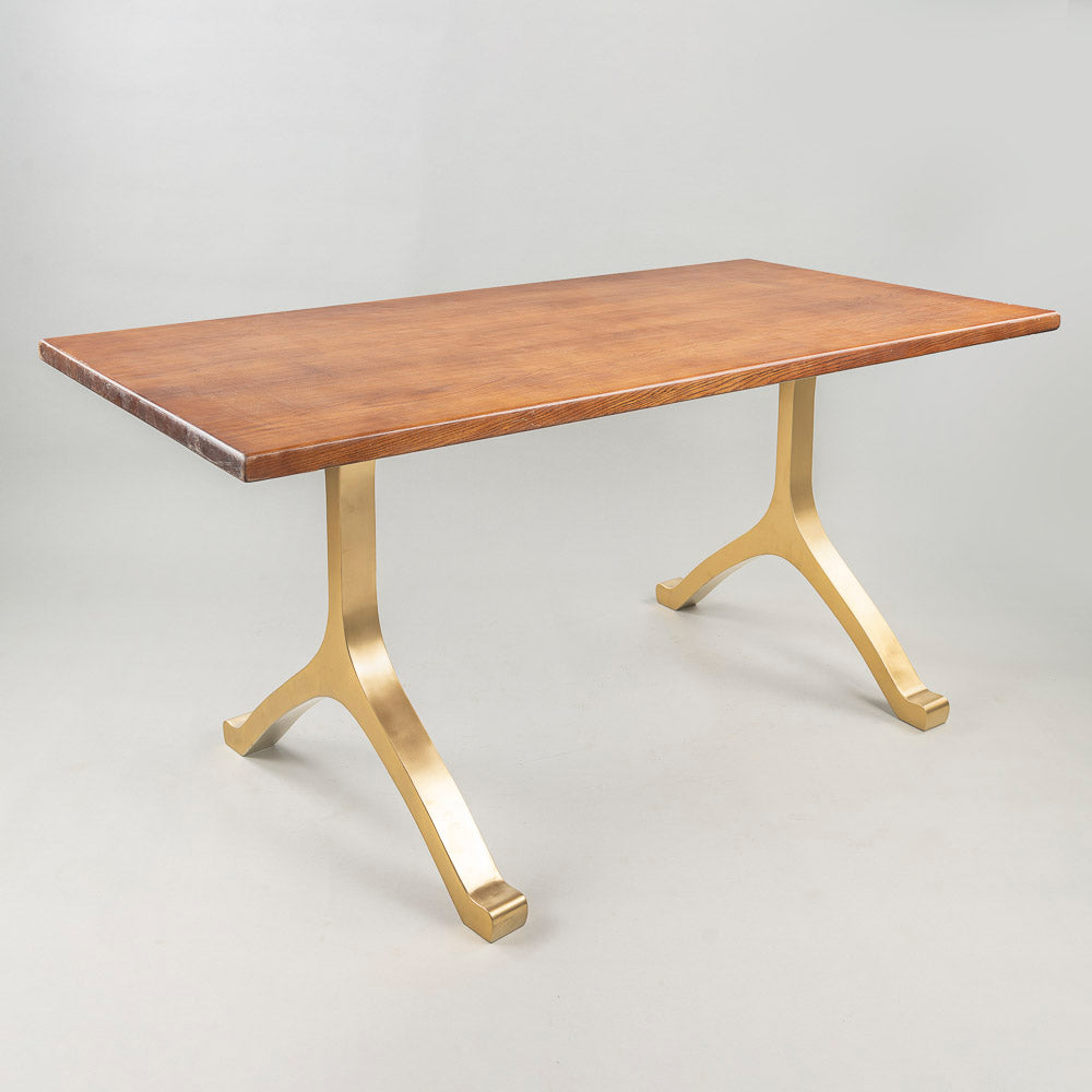 Gold Brass Table Legs - 430 Wishbone - 28W, 28H inch - Set of 2 pcs metal table legs furniture brass table dining table steel kitchen and dining flowyline design handmade furniture modern desk industrial & rustic style heavy duty sofa table legs