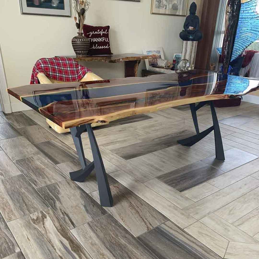 Metal Table Legs - 411 Draco - 25W, 28H inch - Set of 2 pcs metal table legs steel furniture dining table flowyline design steel table base handmade furniture farmhouse dining cast iron entryway table industrial & rustic style heavy duty flowyline design