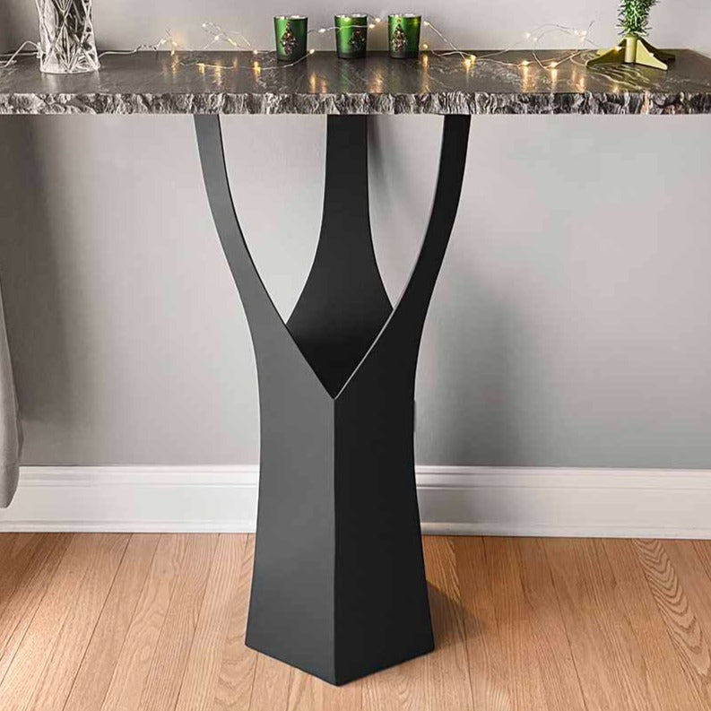 36 inch height counter metal table base with adjustable leveling feet ensuring stability on uneven floors