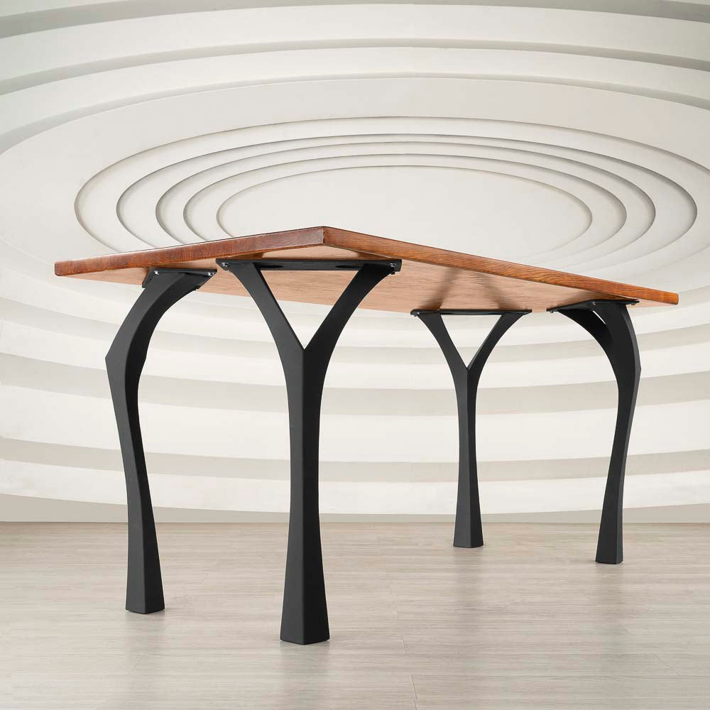 Metal Table Legs - 506 Faras - 12W, 28H inch - Set of 4 pcs table furniture legs dining table kitchen and dining office desk farmhouse table large dining cast iron hallway farmhouse furniture wood steel desk legs industrial & rustic style heavy duty flowyline design