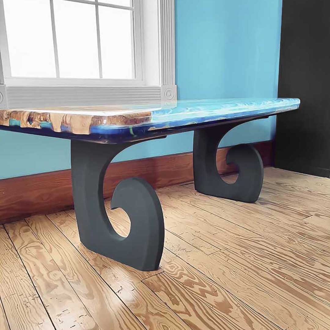 Metal Table Legs - 406 Luma - 17W, 28H inch - Set of 2 pcs metal table legs furniture dining table iron table legs hallway table sofa live edge table legs flowyline design industrial & rustic style heavy duty flowyline design