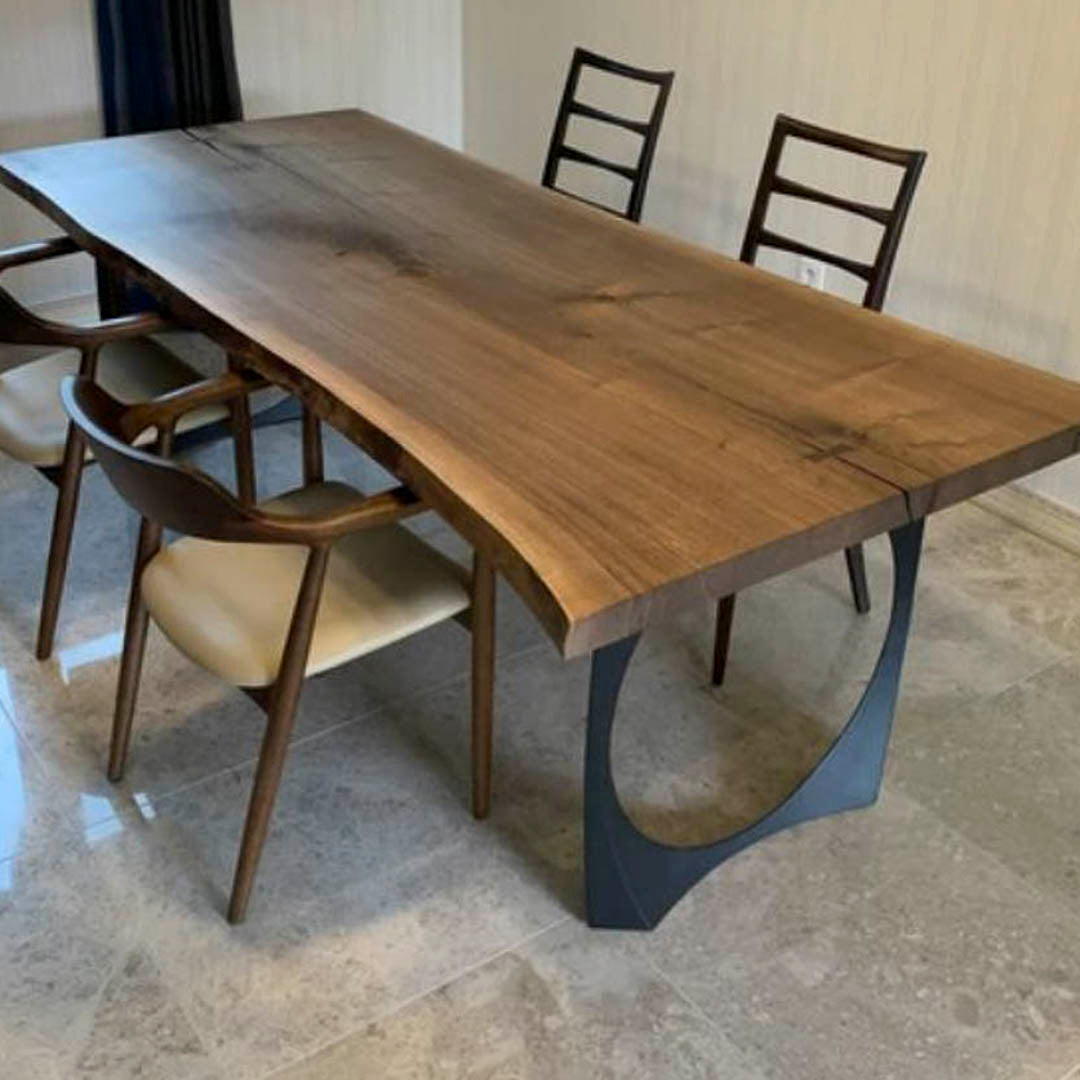 Metal Table Legs - 422 Oria - 26W, 28H inch - Set of 2 pcs metal table legs desk furniture steel kitchen and dining flowyline design handmade furniture iron table legs industrial & rustic style heavy duty