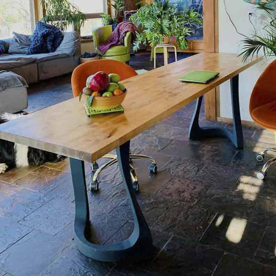 Metal Table Legs - 436 Uzar - 21W, 28H inch - Set of 2 pcs metal table legs round dining table kitchen handmade furniture home and living desk legs modern desk steel iron table legs flowyline design