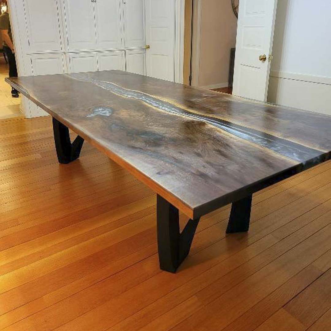 Metal Table Legs - 407 Norah - 24W, 28H inch - Set of 2 pcs metal table legs steel table legs modern coffee table kitchen and dining flowyline design outdoor furniture woodwork dining table handmade furniture rustic dining table reclaimed table industrial & rustic style heavy duty