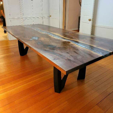 Metal Table Legs - 407 Norah - 24W, 28H inch - Set of 2 pcs metal table legs steel table legs modern coffee table kitchen and dining flowyline design outdoor furniture woodwork dining table handmade furniture rustic dining table reclaimed table industrial & rustic style heavy duty