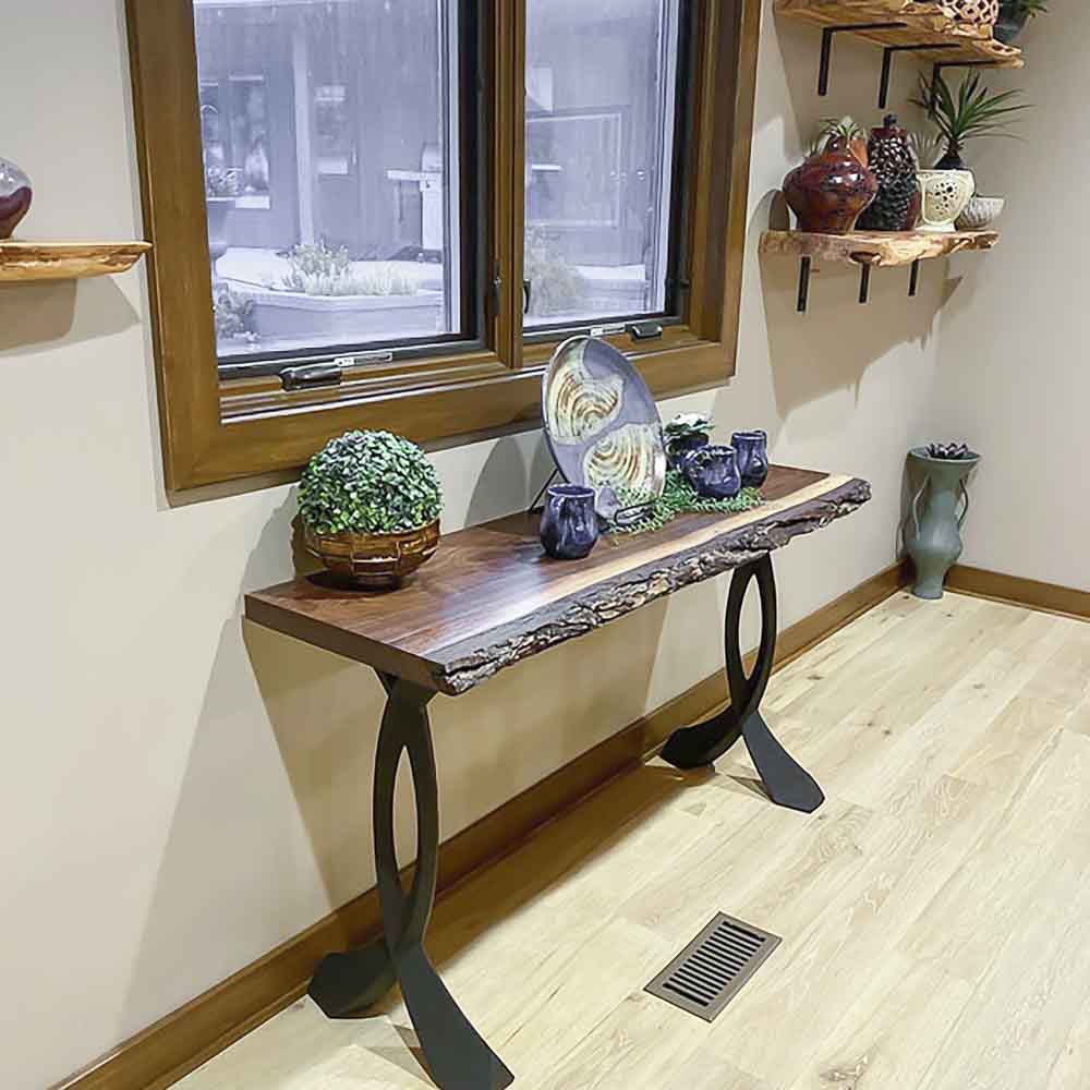 Metal Console Table Legs - 207 Curva - 16W, 28H inch - Set of 2 pcs metal table legs console table legs Furniture Legs counter table side table legs handmade furniture media console Wood entryway table flowyline design round counter height table