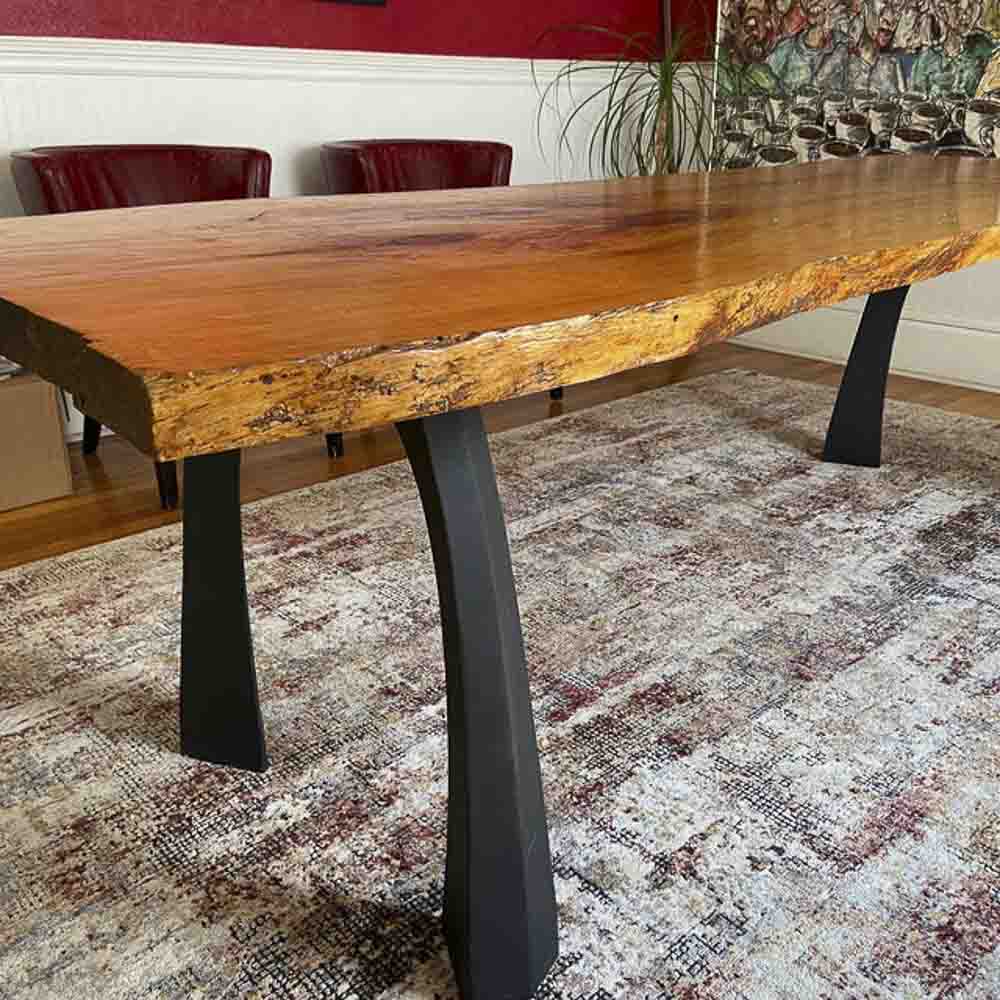 Metal Table Legs 419 Nura 28"H Set of 2 pcs metal table legs wood desk steel table legs kitchen and dining pipe legs entryway table live edge slab farmhouse furniture desk legs flowyline design industrial & rustic style heavy duty flowyline design