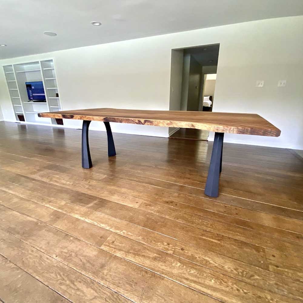 Metal Table Legs - 419 Nura - 21W, 28H inch - Set of 2 pcs metal table legs wood desk steel table legs kitchen and dining pipe legs entryway table live edge slab farmhouse furniture desk legs flowyline design industrial & rustic style heavy duty flowyline design