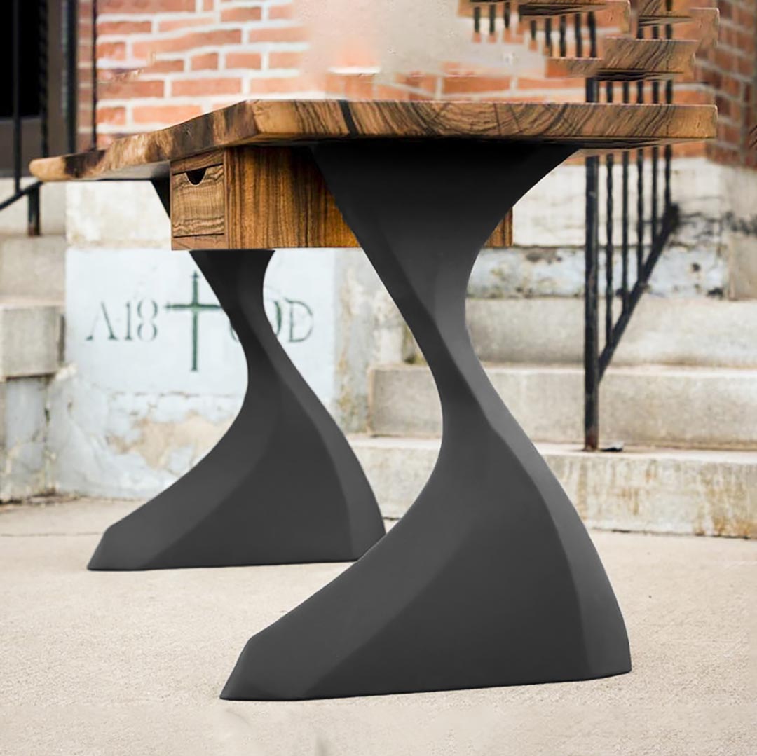 Metal Table Legs - 415 Botas - 22W, 28H inch - Set of 2 pcs round dining table desk legs woodwork steel table base handmade furniture iron table legs live edge hallway table wood table legs epoxy modern desk industrial & rustic style heavy duty