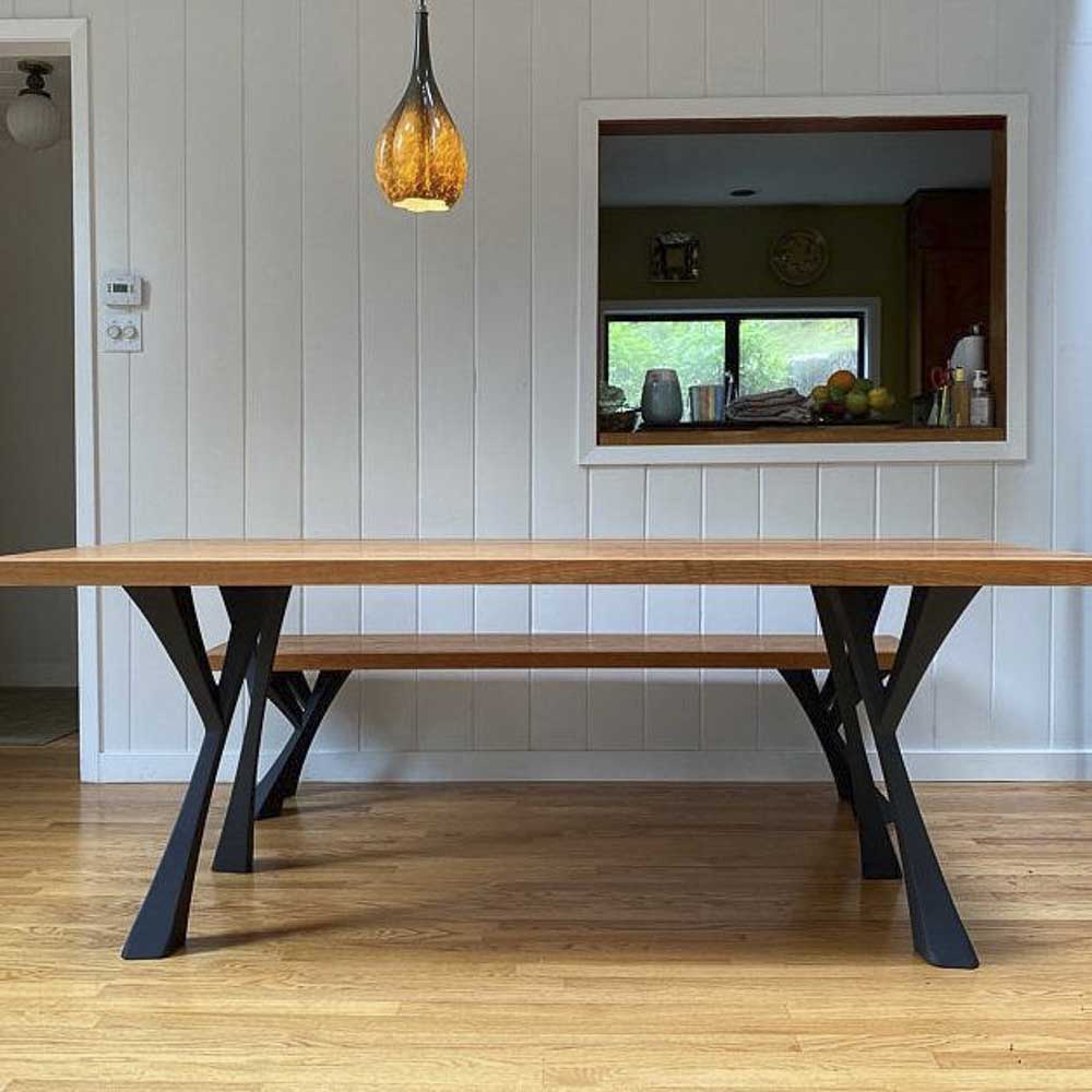 Metal Table Legs - 507 Yami - 4W, 28H inch - Set of 4 pcs metal table legs desk legs dining table steel table base woodworking furniture legs handmade furniture industrial live edge office desk flowyline design industrial & rustic style heavy duty flowyline design