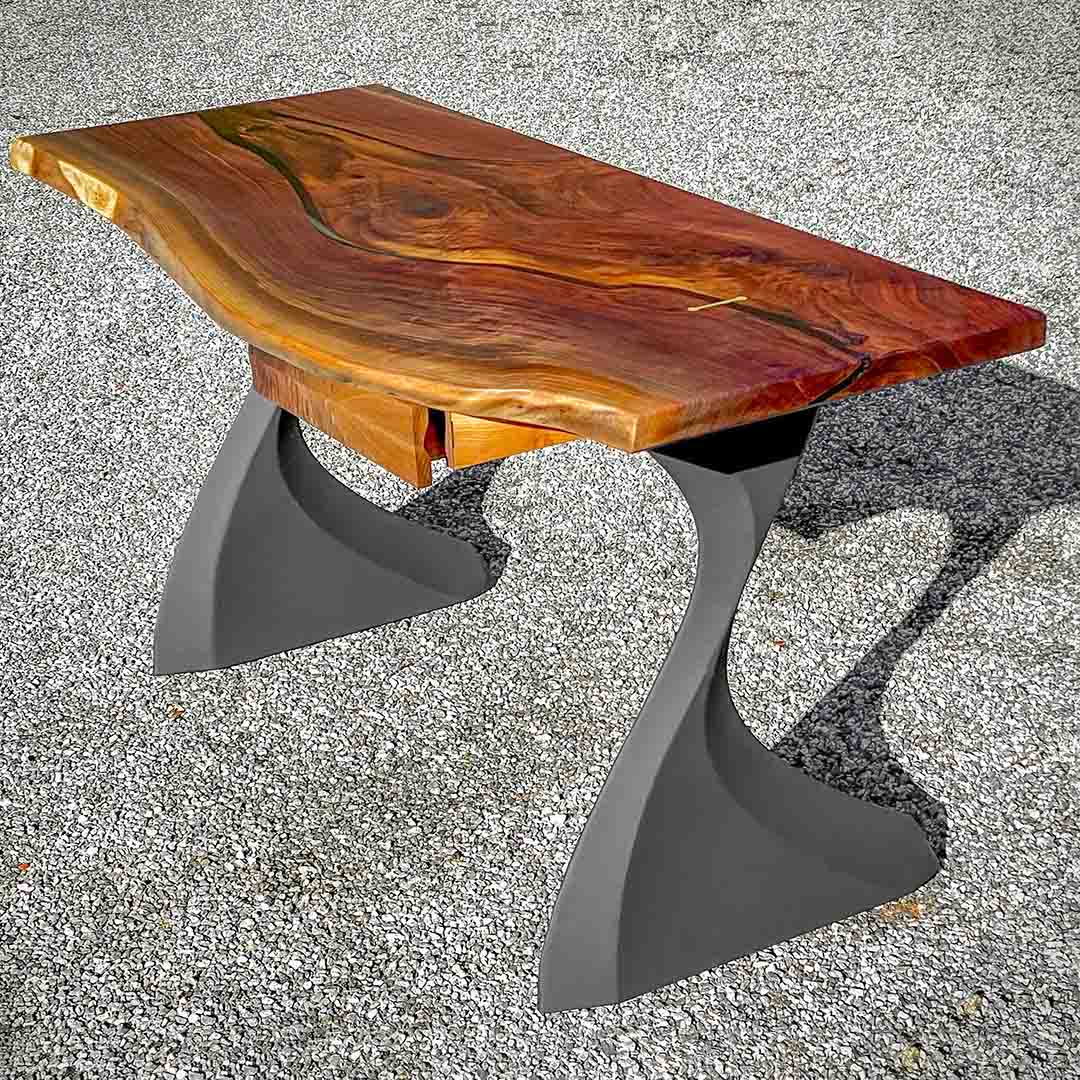 Metal Table Legs - 415 Botas - 22W, 28H inch - Set of 2 pcs round dining table desk legs woodwork steel table base handmade furniture iron table legs live edge hallway table wood table legs epoxy modern desk industrial & rustic style heavy duty