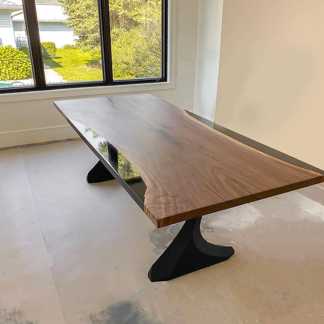 Metal Table Legs - 415 Botas - 22W, 28H inch - Set of 2 pcs round dining table desk legs woodwork steel table base handmade furniture iron table legs live edge hallway table wood table legs epoxy modern desk industrial & rustic style heavy duty