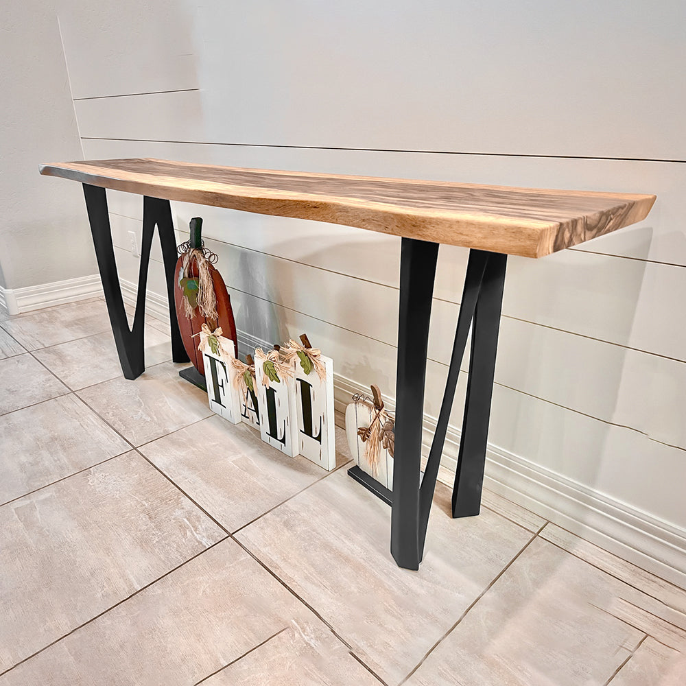 Metal Console Table Legs - 210 Norah - 10W, 28H inch - Set of 2 pcs metal table legs desk counter table side table Narrow Console Table handmade furniture counter height pipe counter base console table legs hallway table console table narrow round counter height table bar table