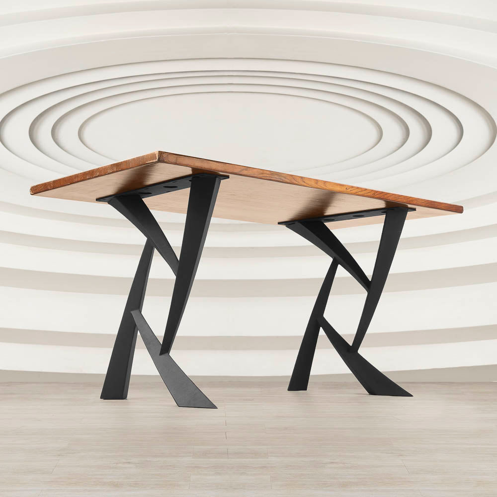 Metal Table Legs - 411 Draco - 25W, 28H inch - Set of 2 pcs metal table legs steel furniture dining table flowyline design steel table base handmade furniture farmhouse dining cast iron entryway table industrial & rustic style heavy duty flowyline design