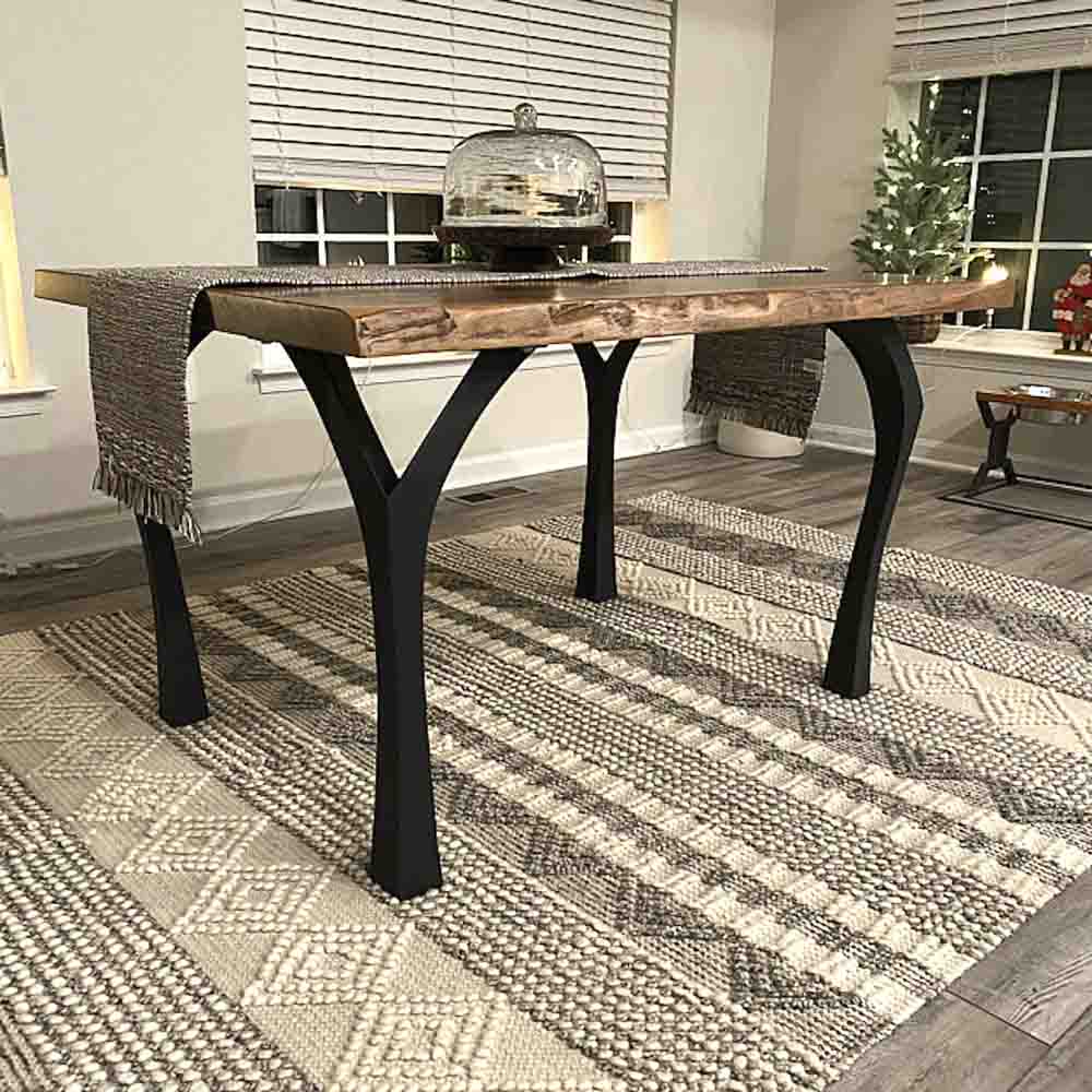 Metal Table Legs - 506 Faras - 12W, 28H inch - Set of 4 pcs table furniture legs dining table kitchen and dining office desk farmhouse table large dining cast iron hallway farmhouse furniture wood steel desk legs industrial & rustic style heavy duty flowyline design