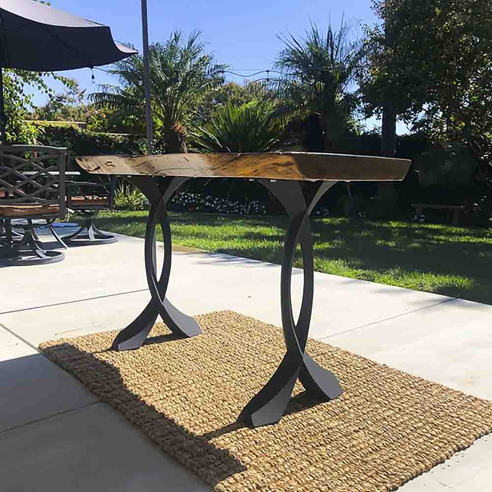 Metal Console Table Legs - 207 Curva - 16W, 28H inch - Set of 2 pcs metal table legs console table legs Furniture Legs counter table side table legs handmade furniture media console Wood entryway table flowyline design round counter height table