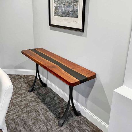 Metal Console Table Legs - 209 Xeni - 15W, 28H inch - Set of 2 pcs metal table legs dining table side table legs counter table console table sofa table legs iron table legs live edge table legs modern desk entryway table flowyline design round counter height table bar table