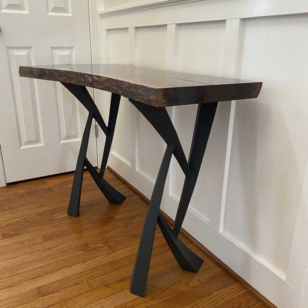 Metal Console Table Legs - 203 Draco - 14W, 28H inch - Set of 2 pcs metal table legs coffee table counter table console table dining table side table mid century modern Wood Console Table NarrowLive Edge entryway table console table narrow diy round counter height table bar table