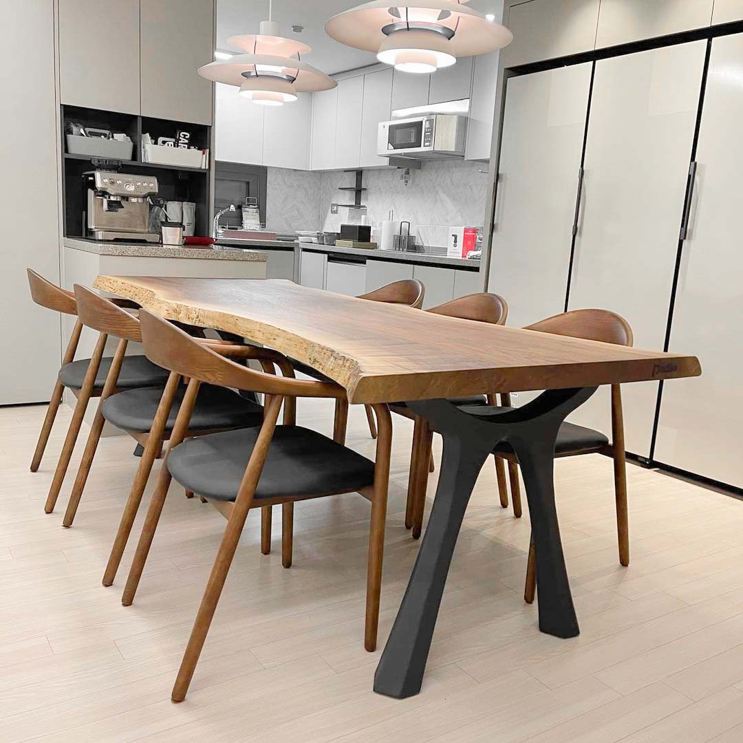 Metal Table Legs - 414 Hatty - 24W, 28H inch - Set of 2 pcs metal table legs furniture live edge slab dining table kitchen and dining handmade furniture entryway table office desk flowyline design industrial & rustic style heavy duty flowyline design