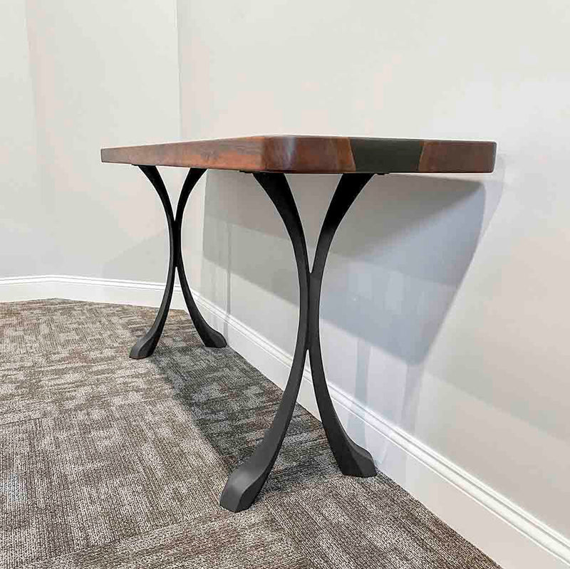 Metal Console Table Legs - 209 Xeni - 15W, 28H inch - Set of 2 pcs metal table legs dining table side table legs counter table console table sofa table legs iron table legs live edge table legs modern desk entryway table flowyline design round counter height table bar table