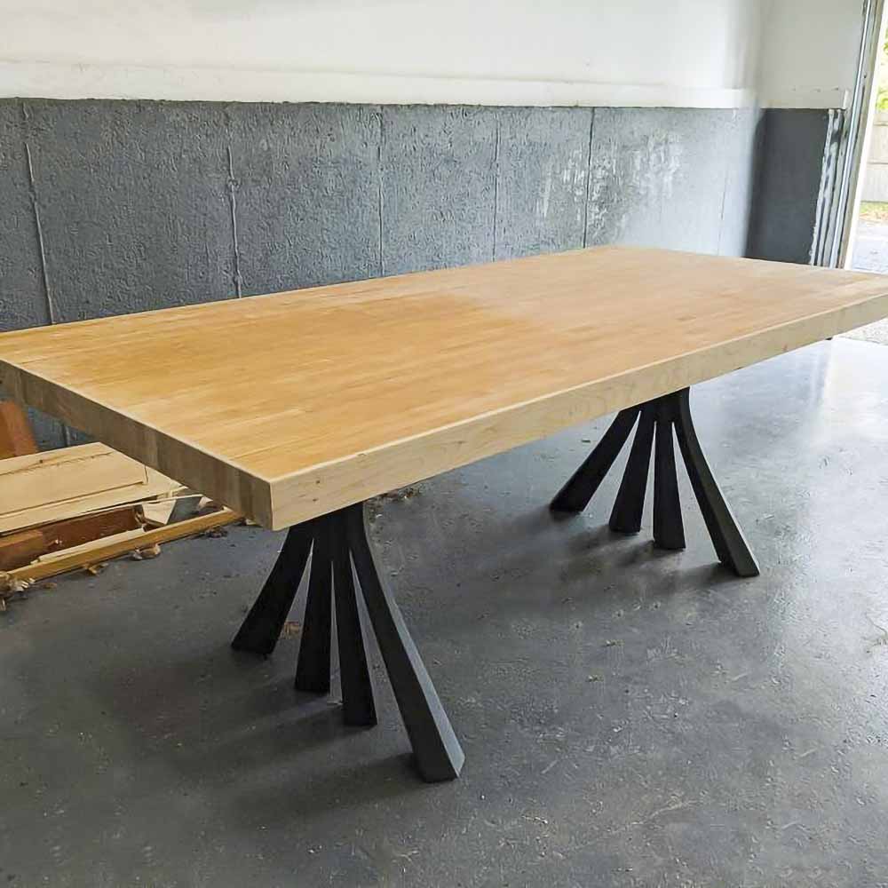 Metal Table Legs - 420 Akro - 24W, 28H inch - Set of 2 pcs metal table legs furniture dining table wooden legs steel flowyline design iron live edge table legs wood sofa hallway table entryway table industrial & rustic style heavy duty flowyline design