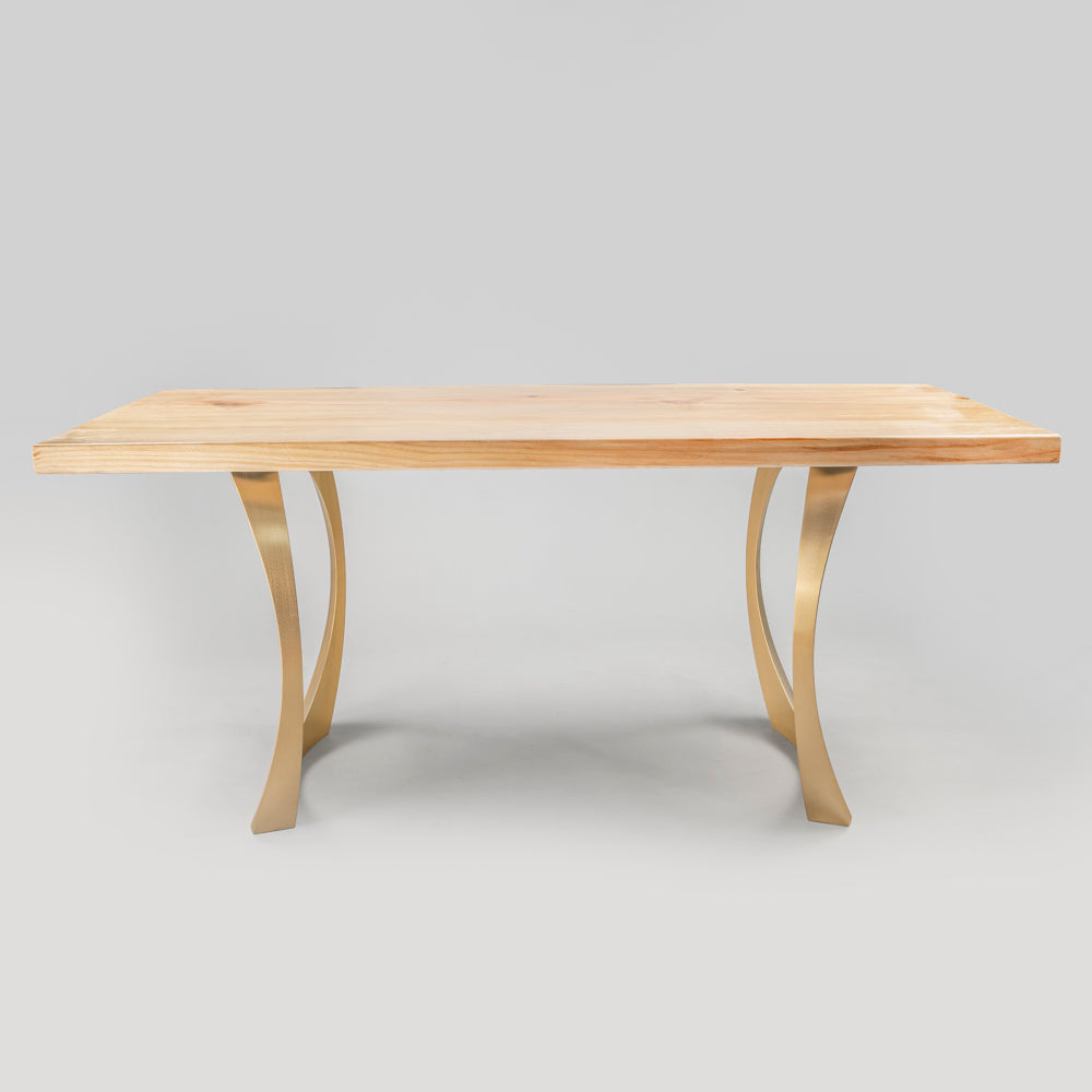 Gold Brass Table Legs - 442 Cleo - 22W, 28H inch - Set of 2 pcs metal table legs brass table legs steel flowyline design outdoor furniture metal legs for table dining table side table handmade furniture modern desk office desk brass desk industrial & rustic style heavy duty flowyline design