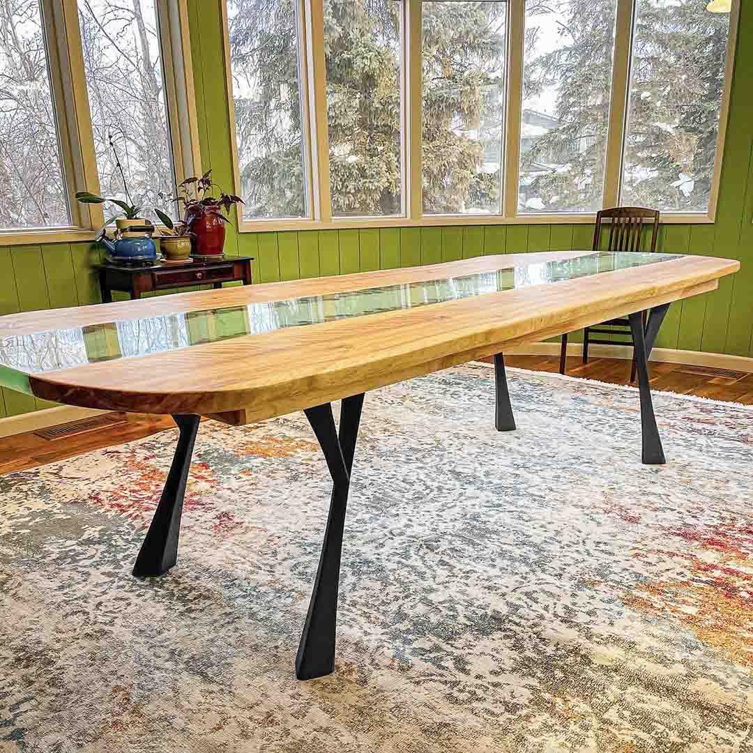 Metal Table Legs - 507 Yami - 4W, 28H inch - Set of 4 pcs metal table legs desk legs dining table steel table base woodworking furniture legs handmade furniture industrial live edge office desk flowyline design industrial & rustic style heavy duty flowyline design