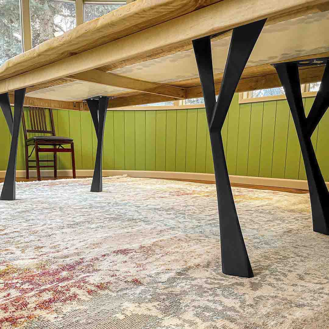 Metal Table Legs - 507 Yami - 4W, 28H inch - Set of 4 pcs metal table legs desk legs dining table steel table base woodworking furniture legs handmade furniture industrial live edge office desk flowyline design industrial & rustic style heavy duty flowyline design