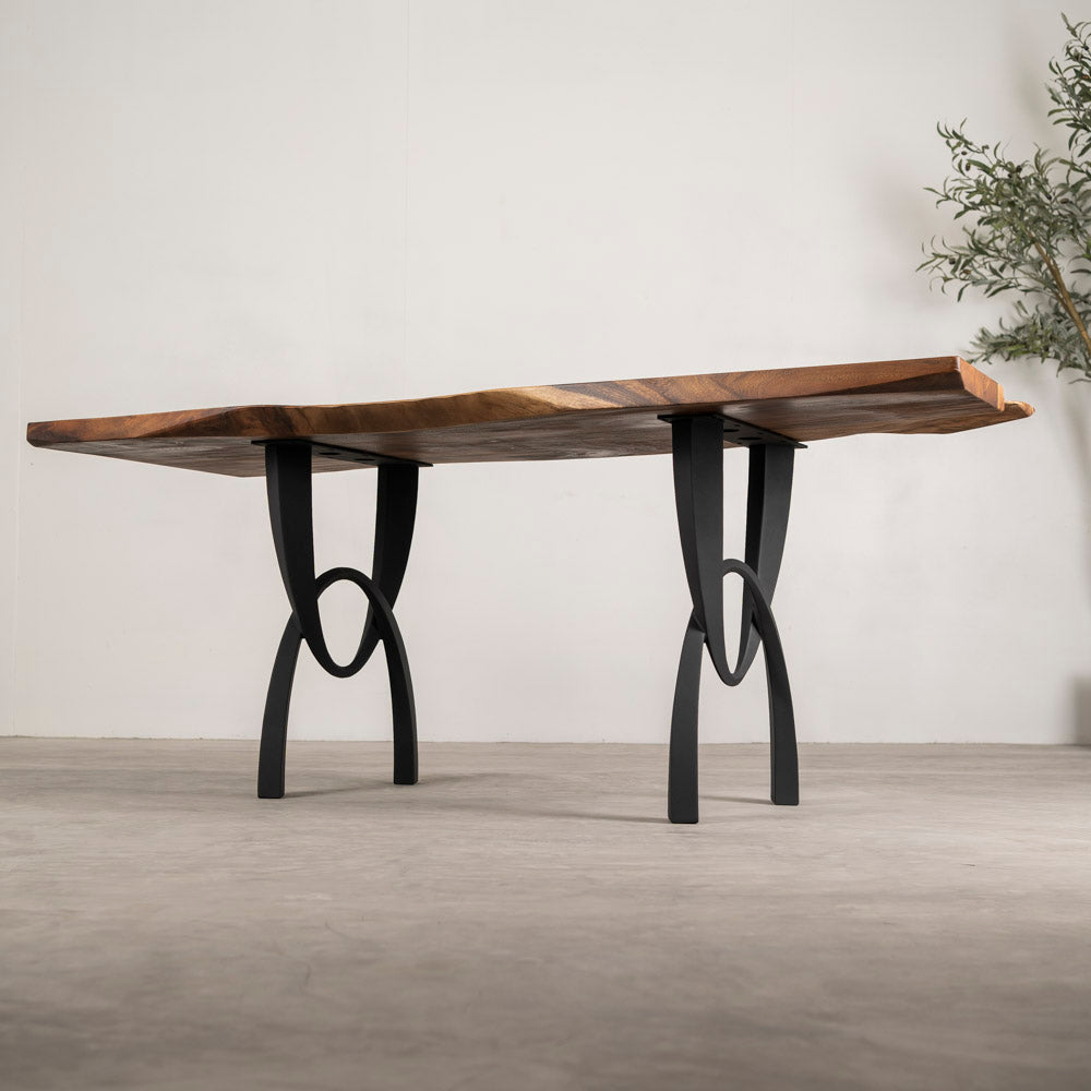 Metal Table Legs - 444 Uta - 20W, 28H inch - Set of 2 pcs metal table legs legs flowyline design outdoor furniture kitchen table handmade furniture modern desk office desk industrial & rustic style heavy duty